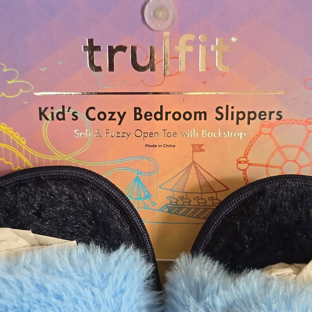 TruFit Kid's Cozy Bedroom Slippers - Blue and Navy